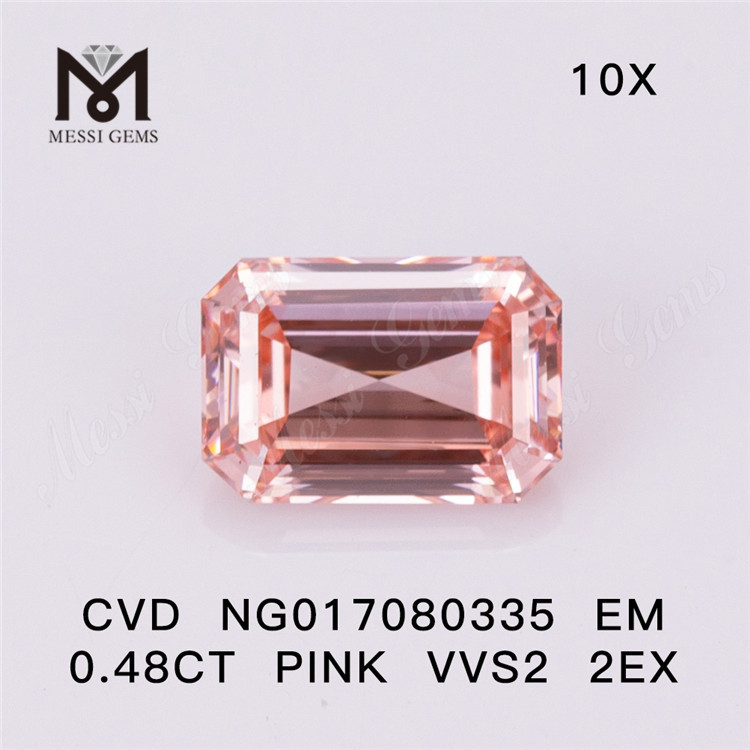 NG017080335 EM 0.48CT PINK VVS2 2EX lab diamond CVD 