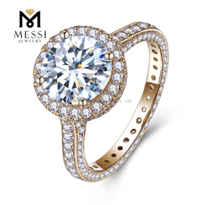 14K 18K yellow Gold 3Ct synthetic lab diamond Ring HPHT Lab Craeted Diamond Ring