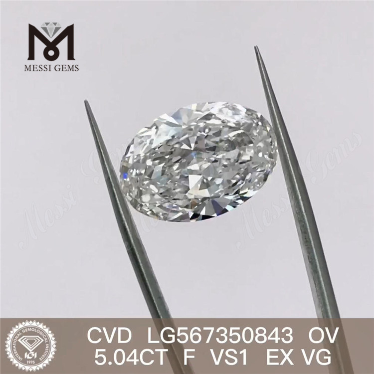 5.04CT F VS1 EX VG CVD lab grown diamond OV LG567350843 