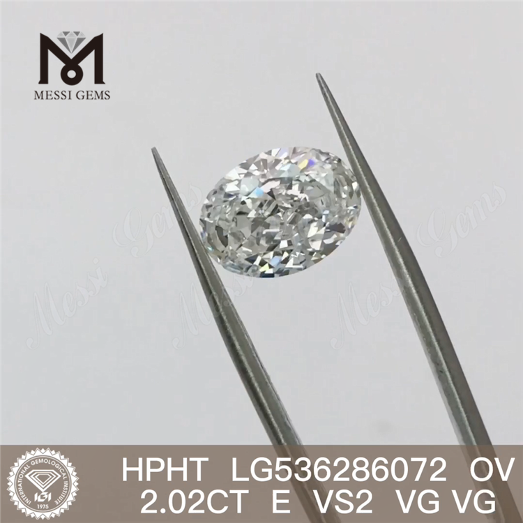 2.02ct E HPHT man made diamonds oval loose lab diamond wholesale price