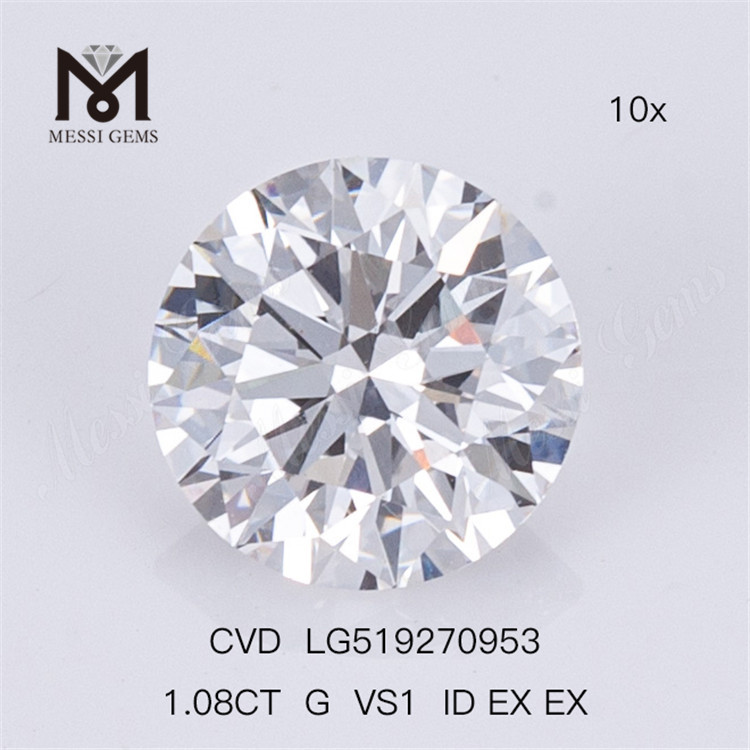 1.08ct G VS Round Loose Lab Diamond Wholesale CVD White Loose Lab Diamond Sale