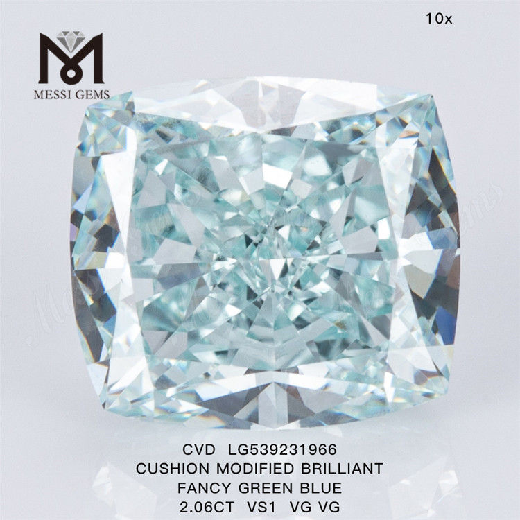 2.06ct cushion cvd diamond wholesale fancy green blue pink lab grown diamond suppliers