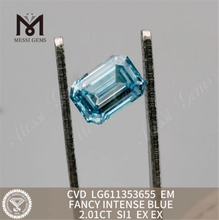 2.01CT EM FANCY INTENSE BLUE l&oslash;sdyrket diamant CVD LG611353655 