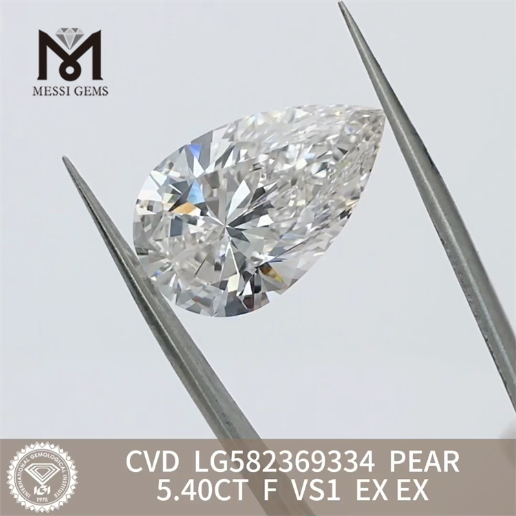 5.40CT F VS1 ペアカット CVD ダイヤモンド LG582369334 