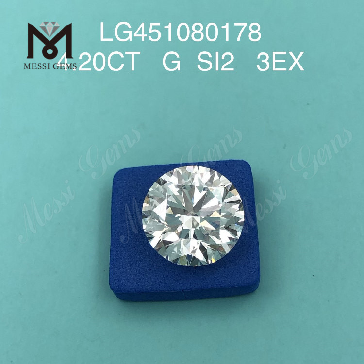 4.2 ct G SI2 RD 3EX Cut Grade lab grown diamond