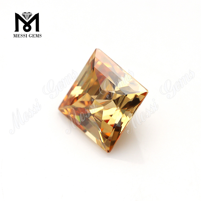 Champagne cubic zirconia square briolett cut CZ stones for making jewelry