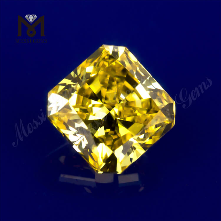 1.04ct Lab Grown Loose Radiant Synthetic Hpht Diamond Good Fancy Vivid Yellow Color Cut