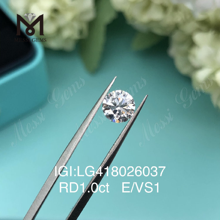 1 carat E/VS1 EX VG lab grown diamond Round 