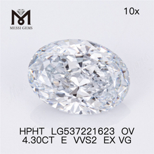 4.30ct vvs ホワイト購入ラボ ダイヤモンド E カラー オーバル hpht ルース ラボ ダイヤモンド