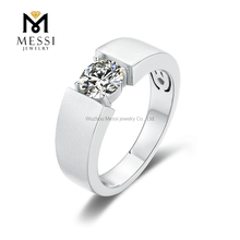 ny ankomst kvalitet forgyldt 925 sterling s&oslash;lv herre ringe med moissanite