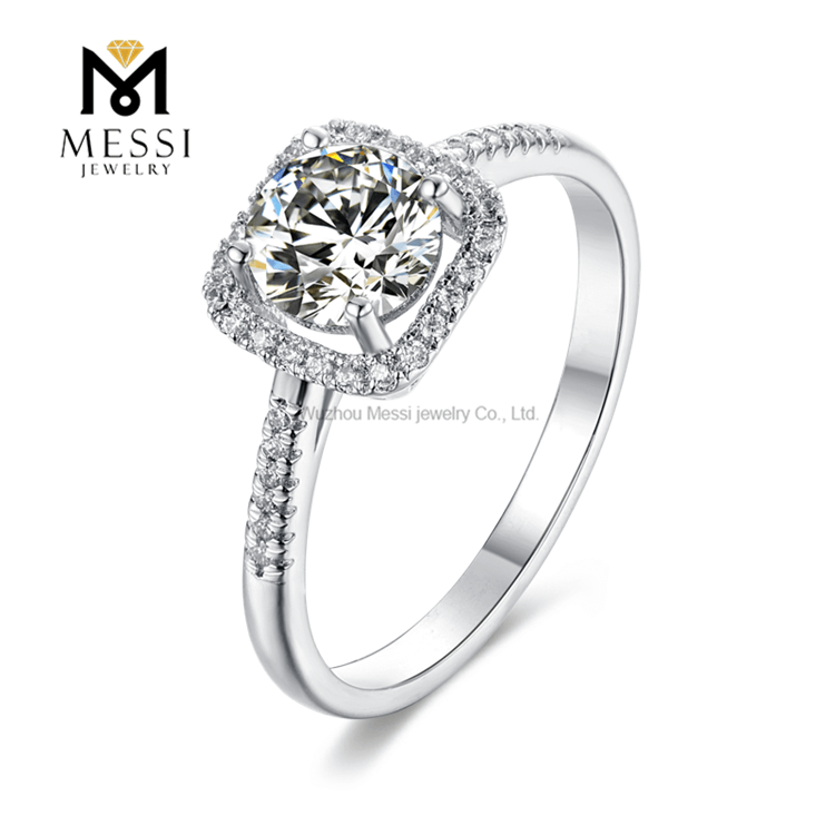Free Shipping High Quality Fashion Moissanite Diamond Rings Jewelry Women 925 Sterling Silver Ring