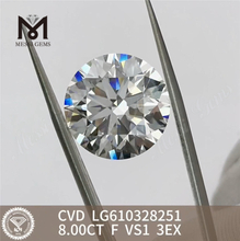 8.00CT F VS1 3EX CVD Diamond China CVD CVD IGI Sparkle certifié 丨 Messigems LG610328251