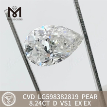 8,24 CT D VS1 PEAR, im Labor hergestellte CVD-Diamanten, Gro&szlig;handelspreis: Messigems LG598382819