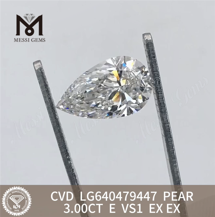 3.00CT E VS1 PEAR laboratoriediamanter af bedste kvalitet IGI LG640479447丨Messigems