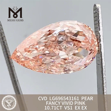 10.71CT VS1 PEAR FANCY VIVID PINK EX EX simuleret diamant CVD LG696543161