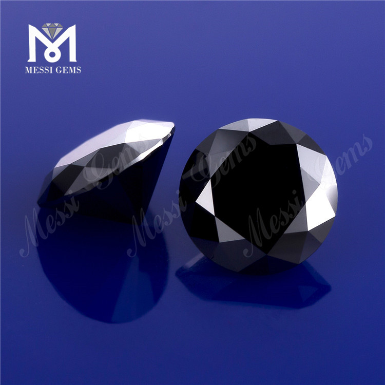 Round synthetic moissanite black 8mm moissanite for sale