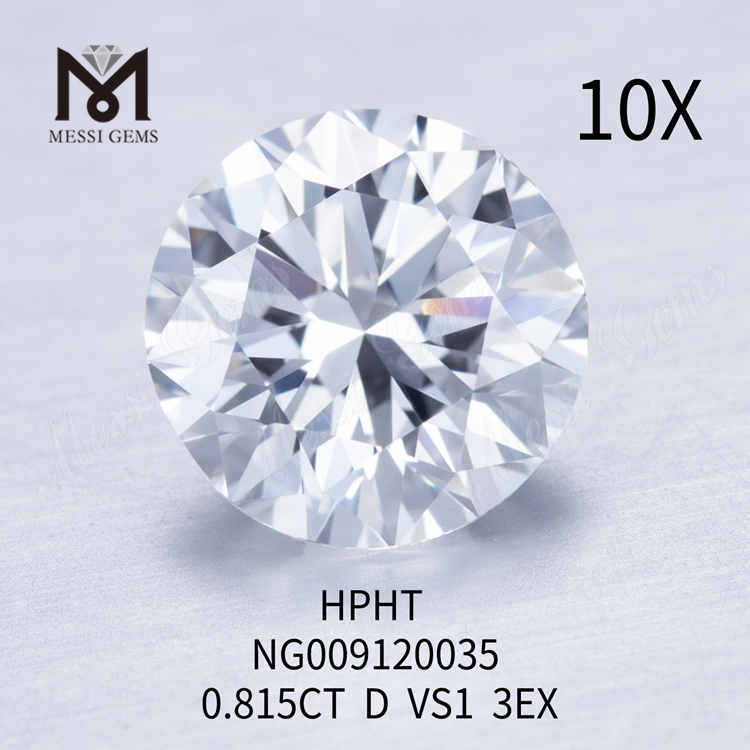 0.815carat D VS1 round lab created diamond 3EX
