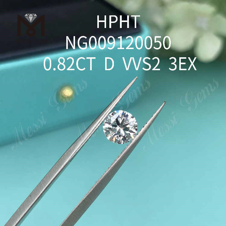 0.82CT Round D VVS2 3EX loose lab made diamond 