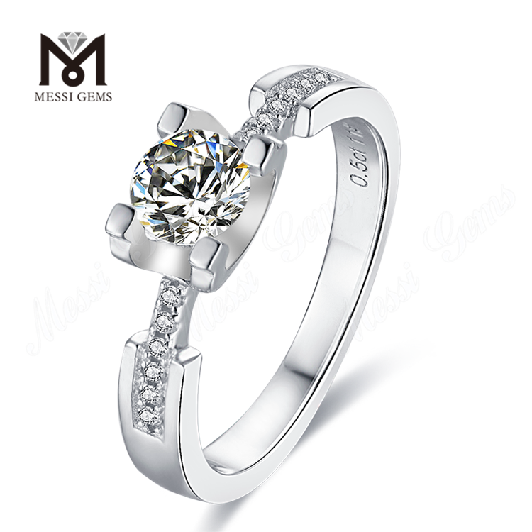 1 carat DEF moissanite diamond gold plated 925 sterling silver ring jewellery for mother
