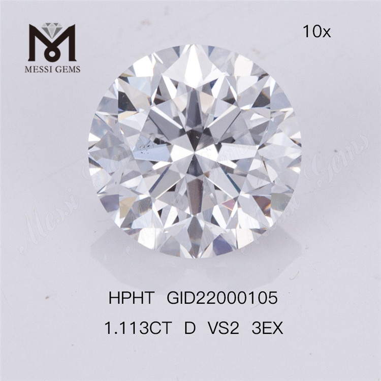 1.11ct D VS2 ID 3EX Lab Grown Diamond HPHT Factory Price Round Cut 