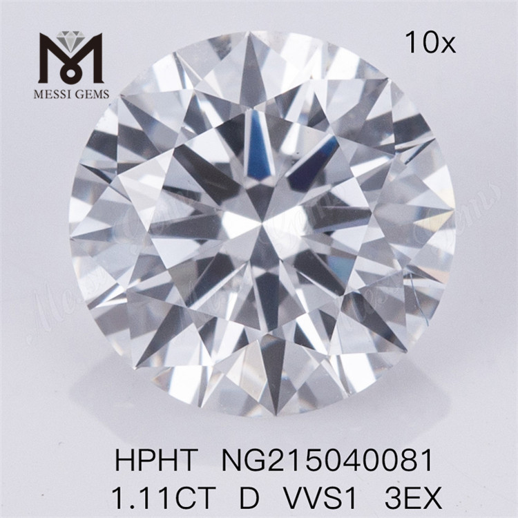 Loose 1.11CT Round Man Made Diamond D VVS1 3EX HPHT Lab Diamonds