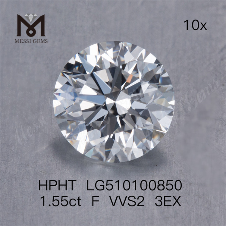 1.55ct F vvs round loose lab diamond 3EX lab diamond HPHT wholesale price