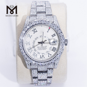 Custom Design Men Woman Luxury Hand Set Iced Out Top Brand Moissanite Diamond Watch