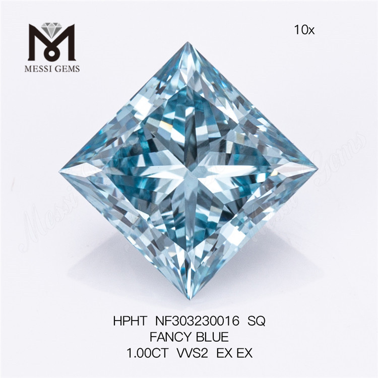 1ct VVS2 SQ FANCY BLUE lab grown diamond HPHT NF303230017