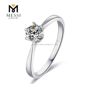 18k Gold Plated 925 Sterling Silver Rings 1ct Moissanite Diamond Gemstone Ring