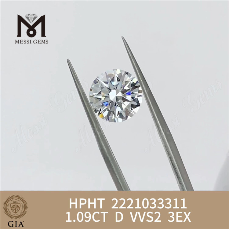 1.09CT D VVS2 3EX HPHT gia facta in lab adamante 2221033311丨Messigems 