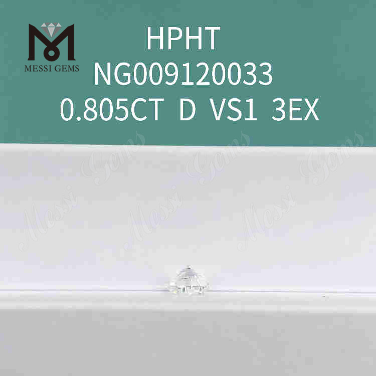 0.805carat D VS1 round white lab made diamond 3EX