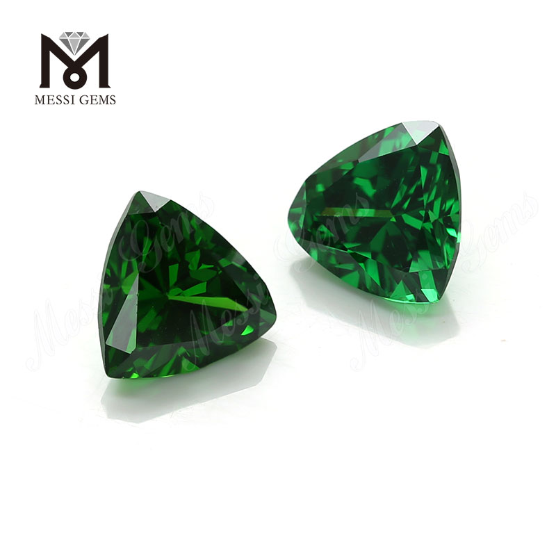 Wholesale Price Trillion Cut 10x10mm Green Cubic Zirconia Loose CZ Stone 