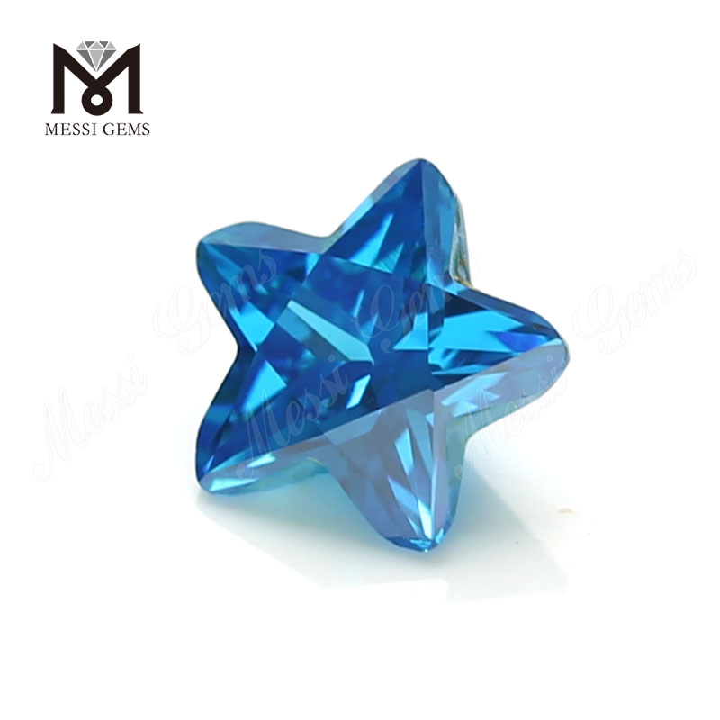sapphire star shape cubic zirconia stones 7*7mm CZ loose gems