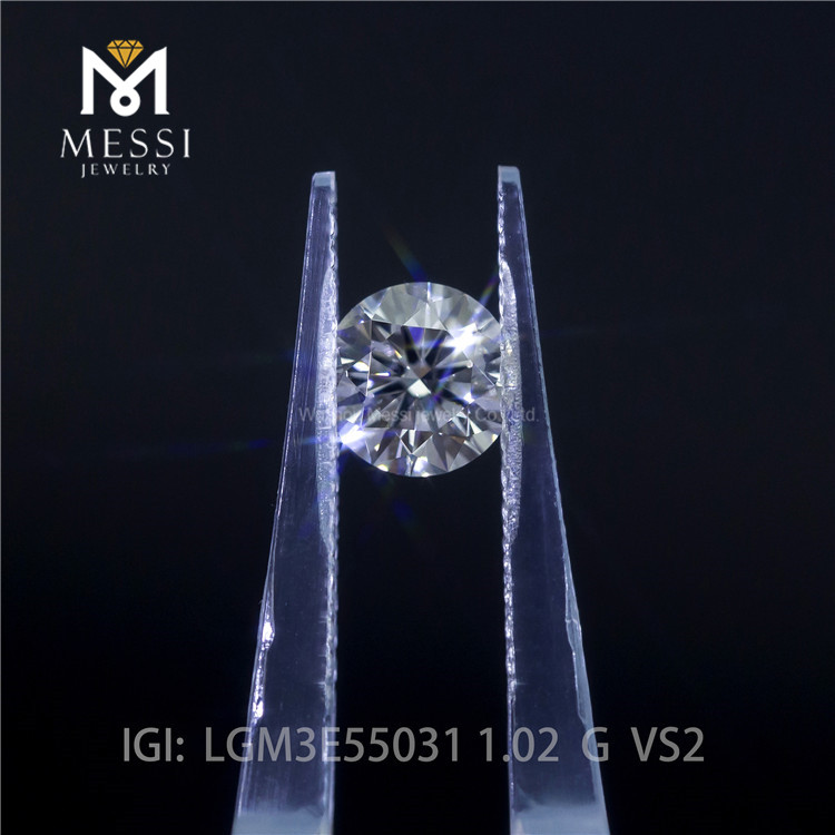 1.02ct G color round cut lab diamond VS2 synthetic diamond