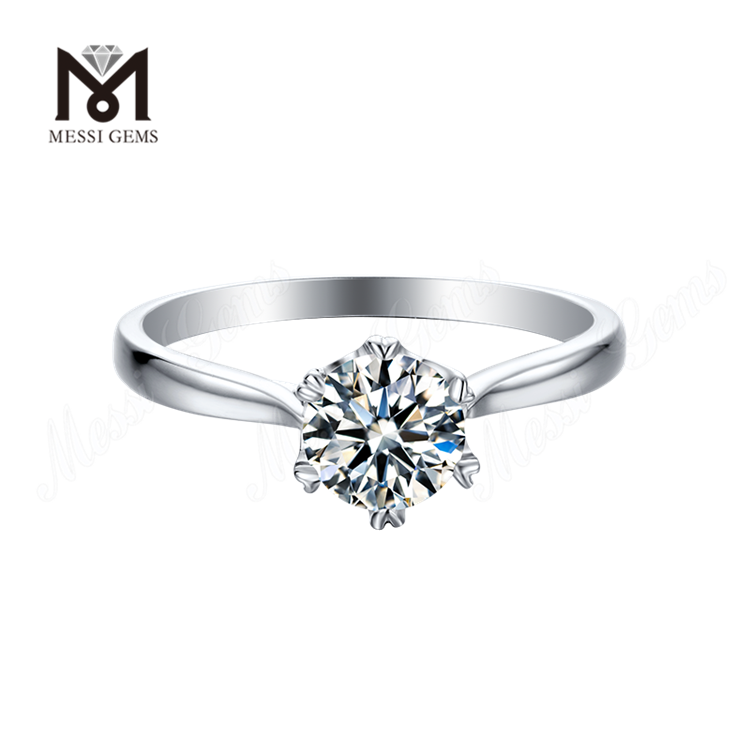 Messi Gems 1 carat moissanite engagement ring 925 sterling silver rings for women