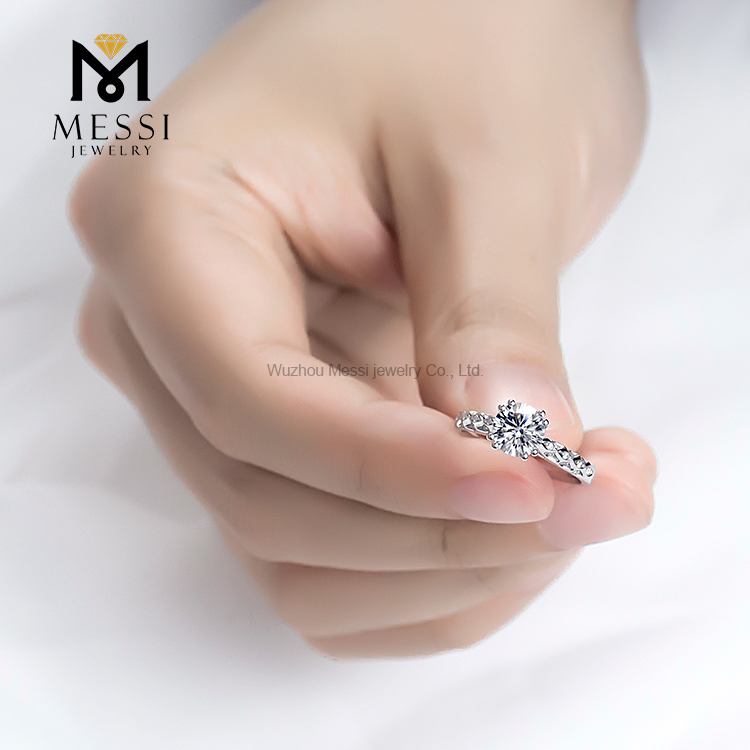 Messi Gold Jewelry 14k 18k white gold jewelry rings 8 prong setting