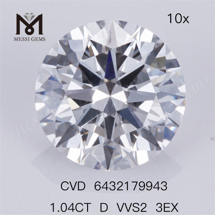 1.04CT D VVS2 3EX round Lab-grown Diamond CVD IGI