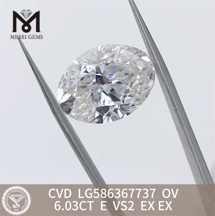 Diamants simul&eacute;s 6.03CT E VS2 OV CVD LG586367737 