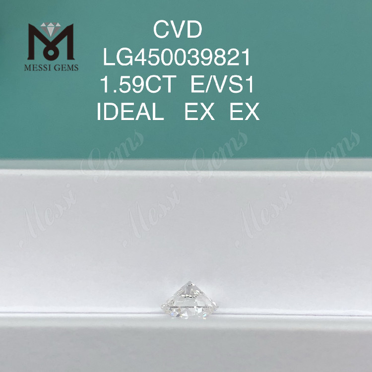 1.59 carat E VS1 Round IDEL CUT lab created diamond CVD