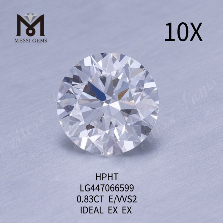 0.83 carat E VVS2 Round BRILLIANT IDEL Cut lab diamonds