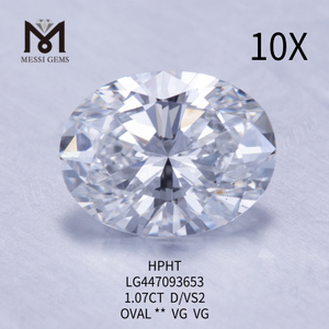 1.07 carat D VS2 Clarity Grade OVAL lab diamonds HPHT