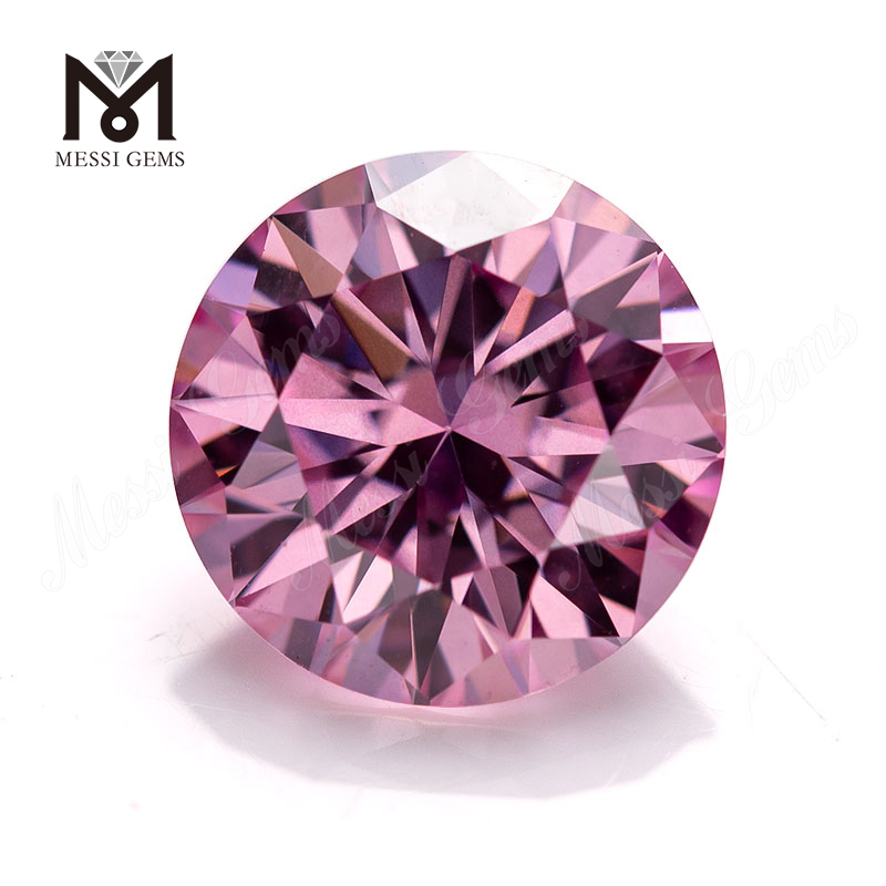 Messi Gems wholesale price loose gemstone manufacture machine cut color play or fire 0.5 carat 1 carat Round Pink Moissanite