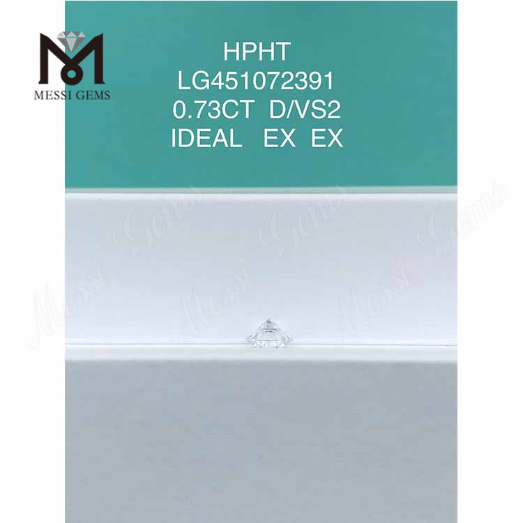 0.73 carat D VS2 RD IDEAL Cut Grade lab diamonds HPHT