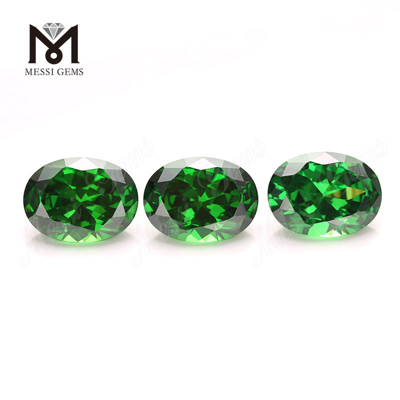 13x18mm Wholesale oval shape emerald green cz cubic zirconia stones 