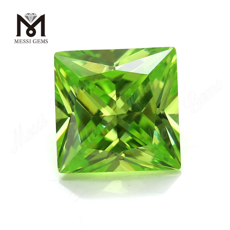  Color cubic zirconia apple green square shape CZ stones with cheap price