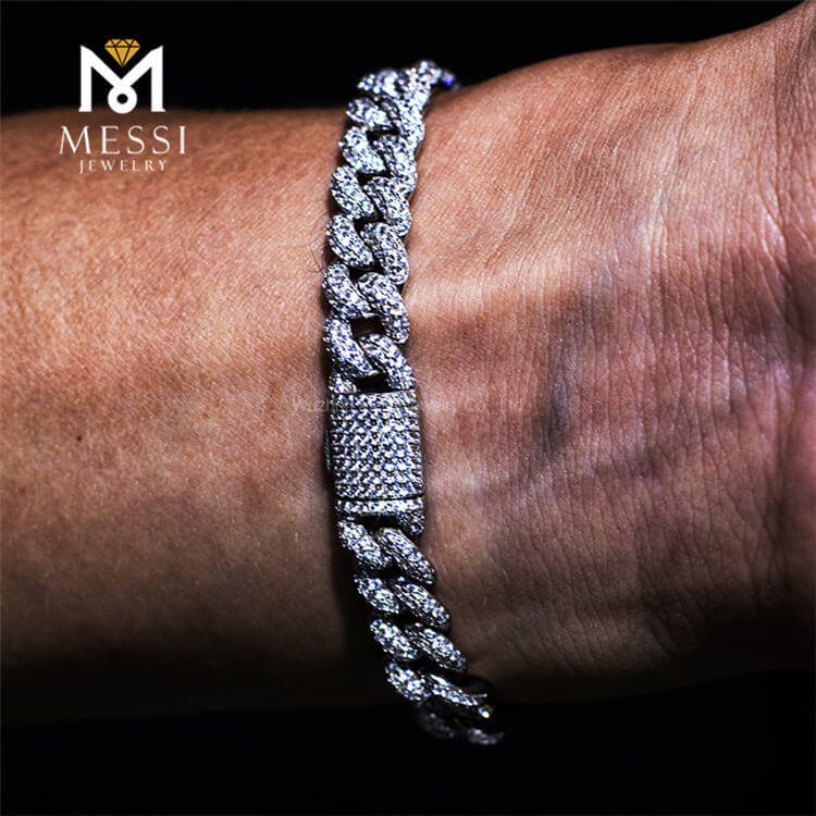 Mens Gold Cuban Link Chain Moissanite 10mm Cuban Link Chain Wholesale Price