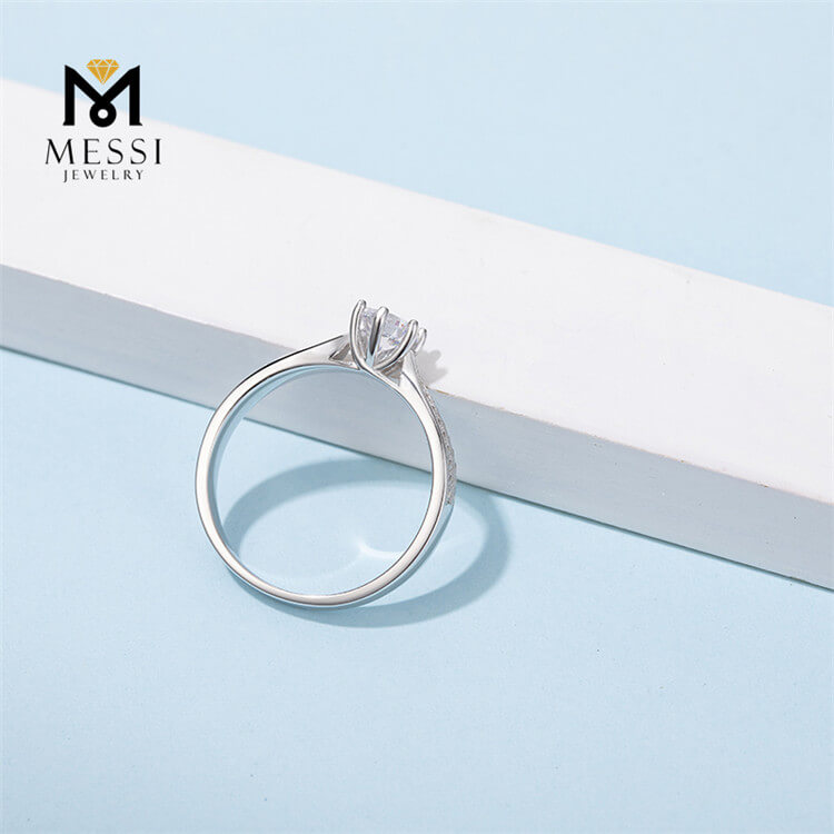 Gold Plated 1 Carat DEF Moissanite 925 Silver Ring Jewellery for Wedding