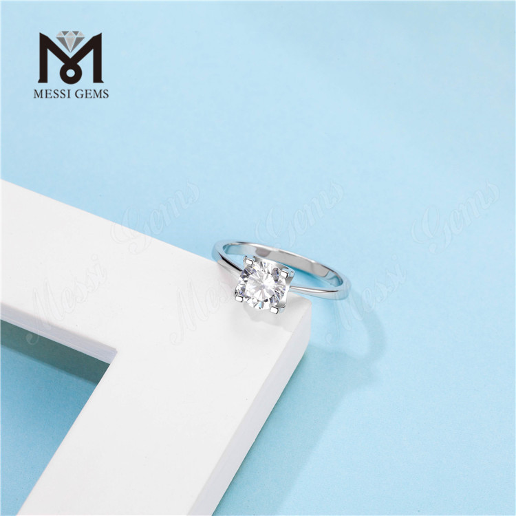 Messi Gems engagement 1 carat moissanite diamond 925 sterling silver rings women for wedding