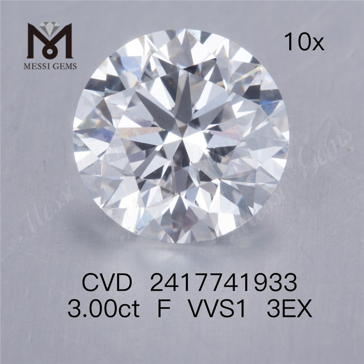 3CT F lab diamond 3EX round shape cvd lab diamond on sale