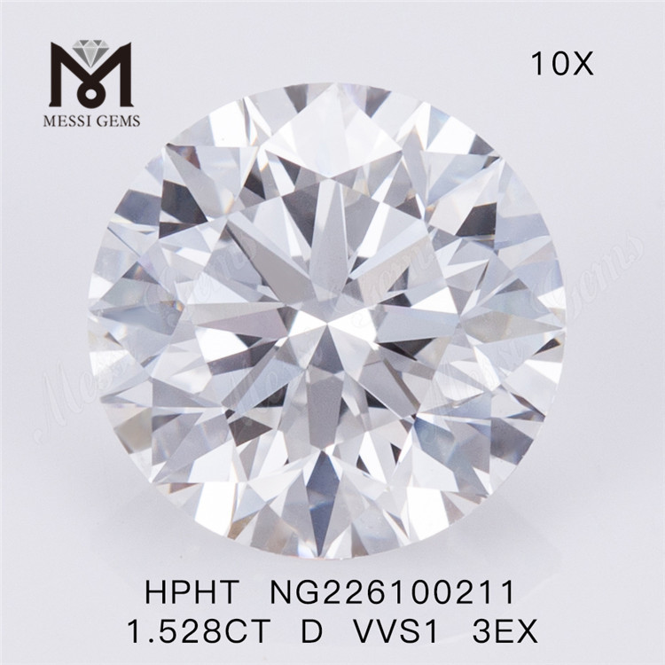 1.528 carat D VVS1 3EX Round cut lab grown diamonds manufacturer price on sale